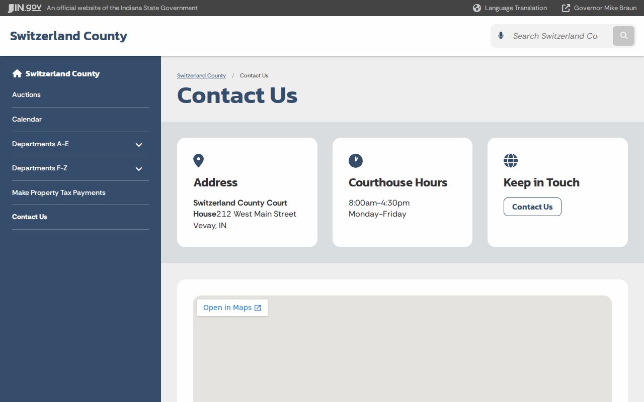 Switzerland County court docket courthouse contact details