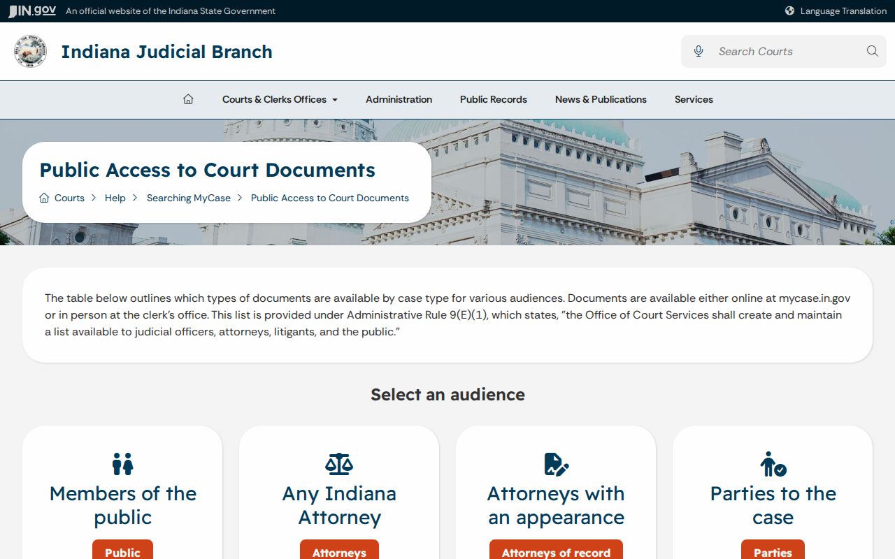 Switzerland County criminal docket public document matrix